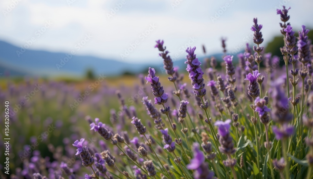 Fototapeta premium The scent of lavender is almost palpable, floating on the breeze and filling the senses with its calming aroma.