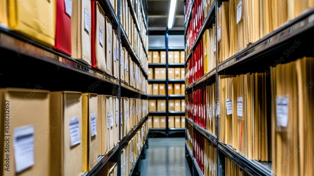 A well-organized storage area filled with labeled file folders in various colors, showcasing a systematic approach to document management, health info records management. A well-organized storage area filled with labeled file folders in various colors, showcasing a systematic approach to document management, health info records management.