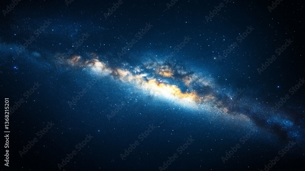 Fototapeta premium Breathtaking Night Sky with Milky Way, Twinkling Stars, and Vast Galaxy
