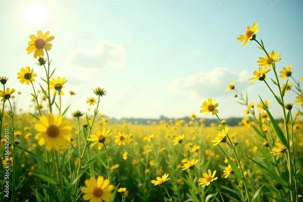 Tall wild grasses with yellow flowers in a realistic photograph, vibrant, yellow flowers Tall wild grasses with yellow flowers in a realistic photograph, vibrant, yellow flowers