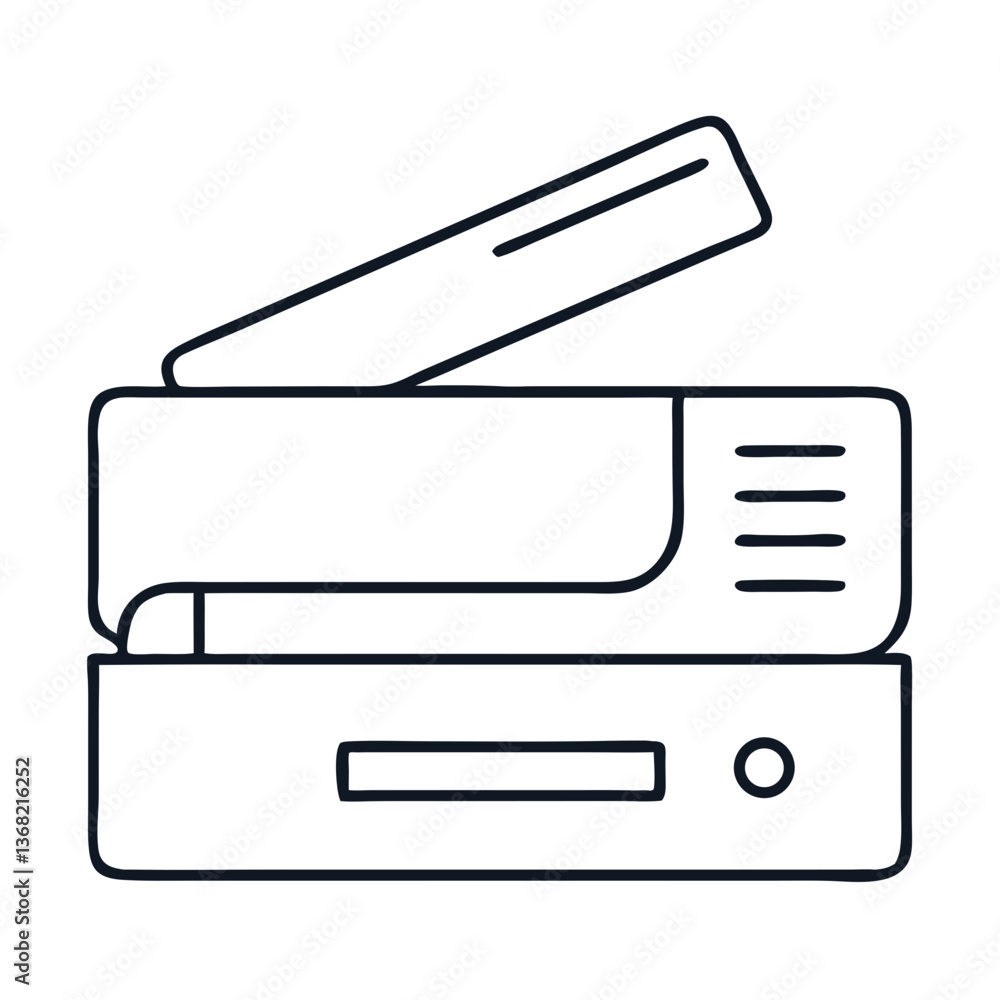 Document Scanner Icon Illustration in Minimalist Style Document Scanner Icon Illustration in Minimalist Style