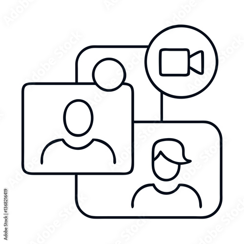 Icon representing video call connection among users  