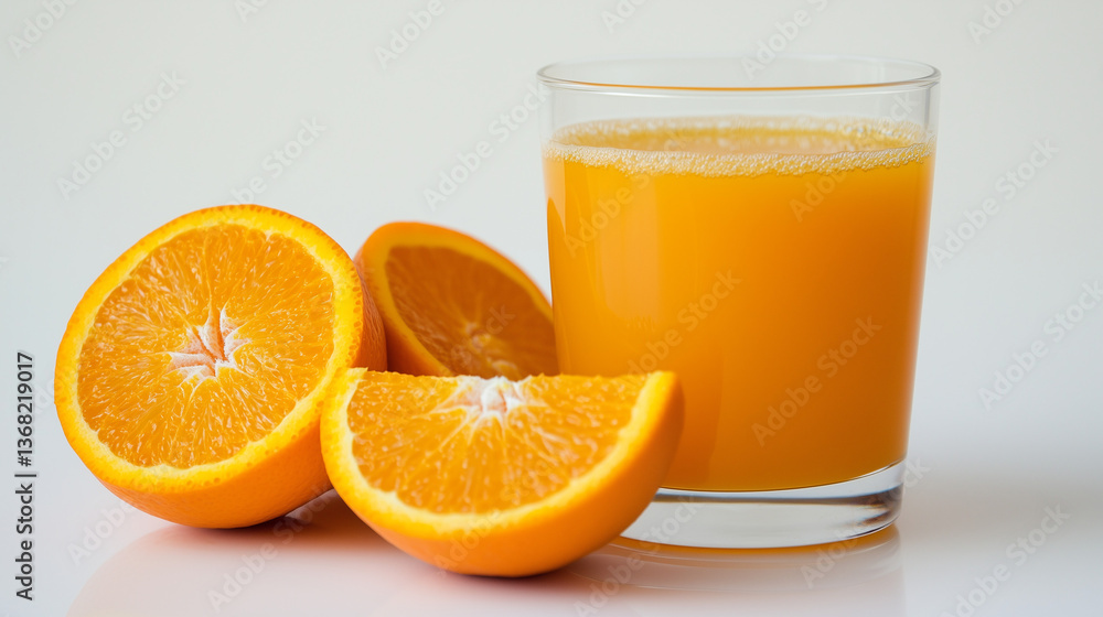 Orange juice with slice isolated on white background, Selective focus tropical citrus drink for summer on white background, Glass of orange juice. Orange juice with slice isolated on white background, Selective focus tropical citrus drink for summer on white background, Glass of orange juice.