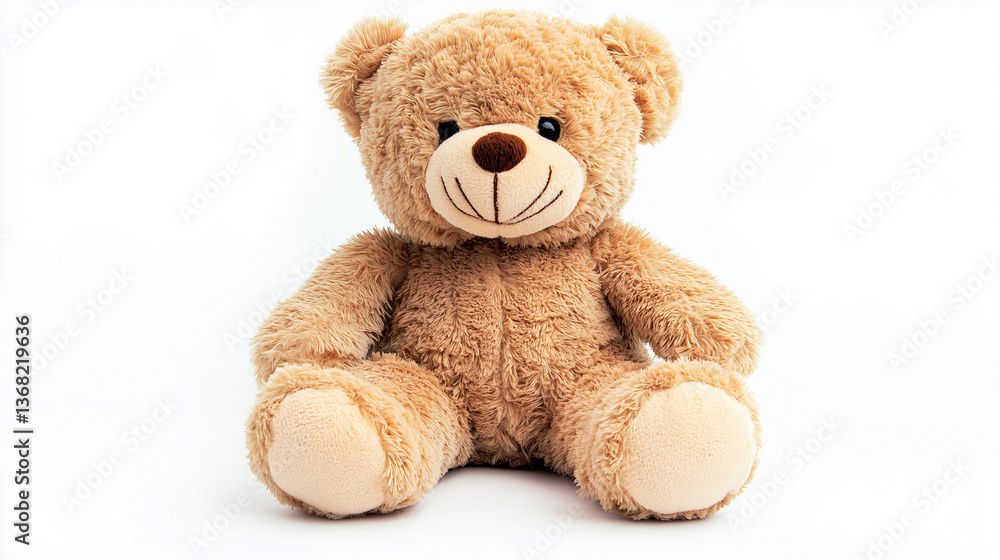 Selective focus fluffy brown teddy bear for kid isolated on white background, Cute teddy bear doll on white background. Selective focus fluffy brown teddy bear for kid isolated on white background, Cute teddy bear doll on white background.