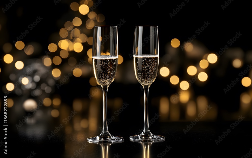 A glass of champagne with bubbles A glass of champagne with bubbles