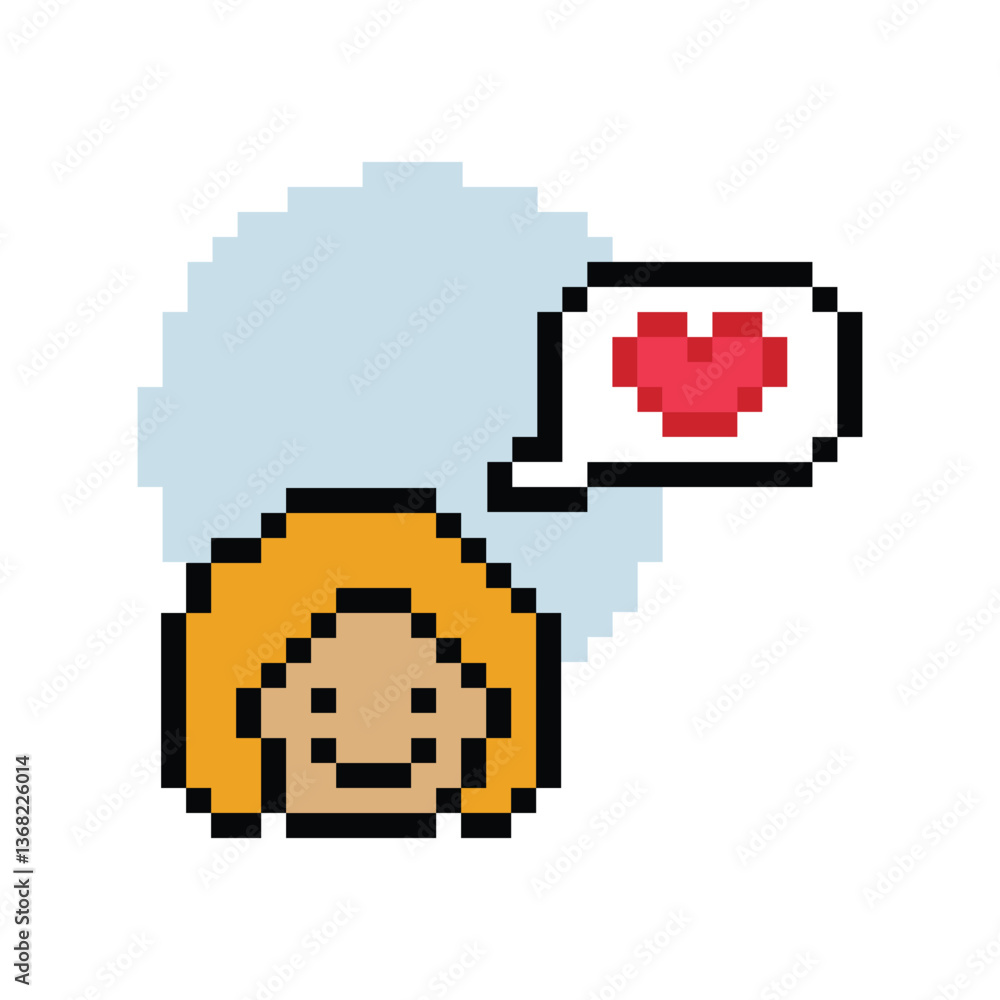 Cute pixel cartoon 8bit character woman lady feel love happy happiness heart emotion decoration in love 8 bit female girl happy favorite like mood game isolated PNG vector. Cute pixel cartoon 8bit character woman lady feel love happy happiness heart emotion decoration in love 8 bit female girl happy favorite like mood game isolated PNG vector.