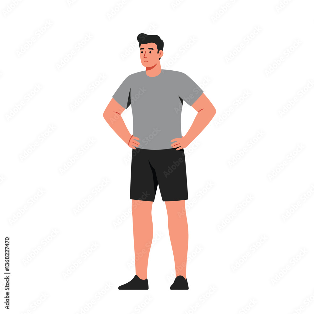 Standing man in casual outfit with flat design style vector illustration Standing man in casual outfit with flat design style vector illustration