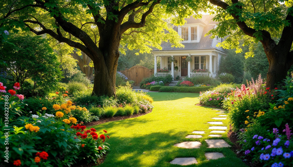 Obraz premium flower garden house beauty