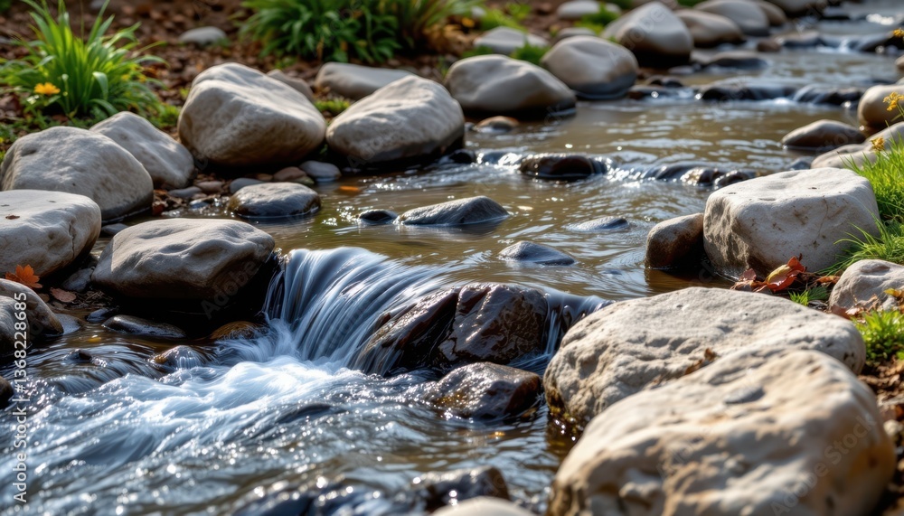 The soothing sound of the stream bubbling over the carefully placed rocks. The soothing sound of the stream bubbling over the carefully placed rocks.