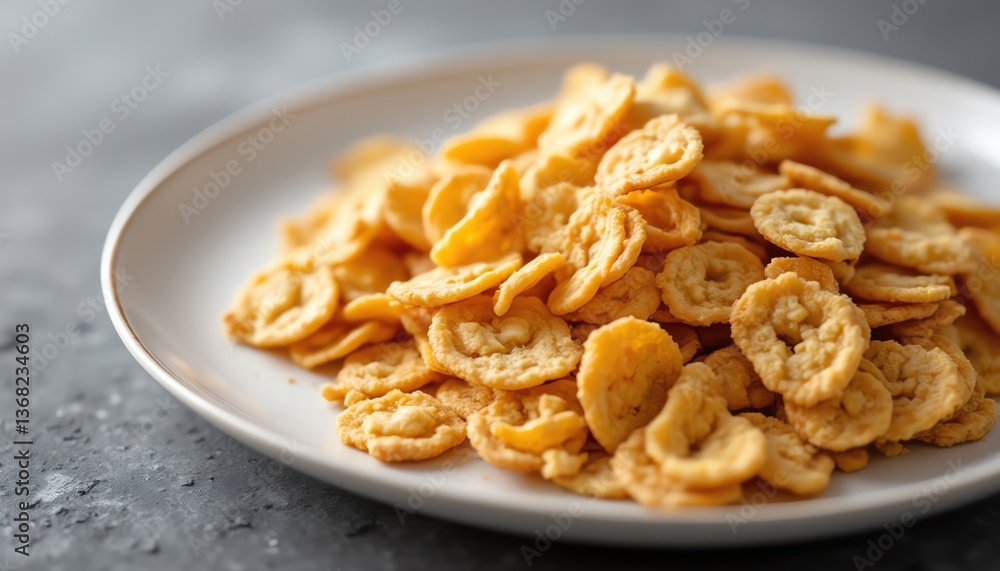 Delicious snack of crispy banana chips. Delicious snack of crispy banana chips.