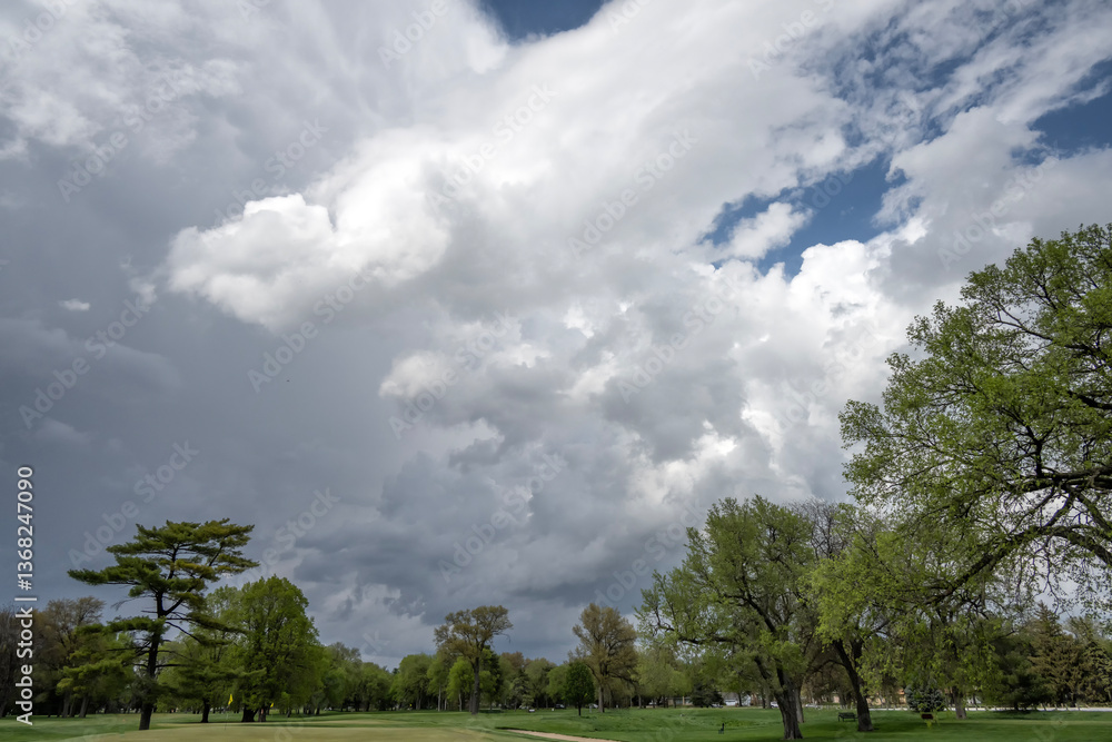Naklejka premium Thunderstorm over Lincoln, Nebraska