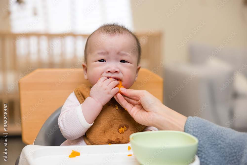 Little Baby Trying Carrot For The First Time