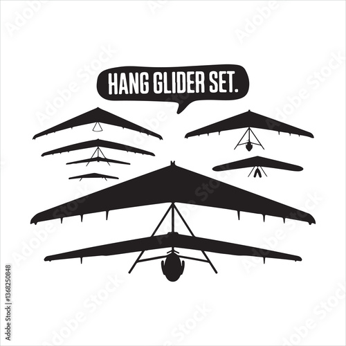 Hang Glider black silhouette
