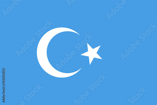 East Turkestan flag, official colors and proportion correctly. National East Turkestan flag. Vector illustration