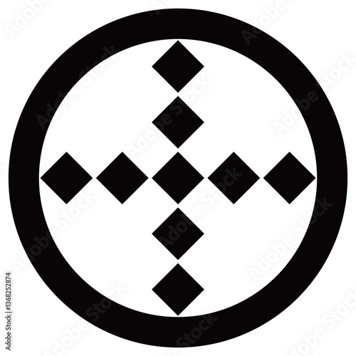 家紋です。丸に十字石久留子と言います。