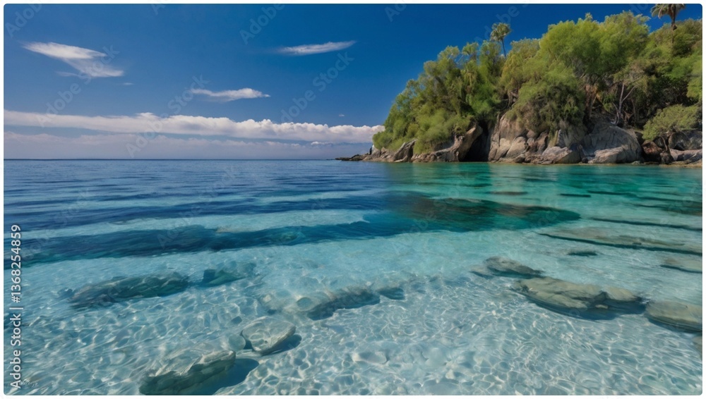 Fototapeta premium Azure_Serenity_A_peaceful_blend