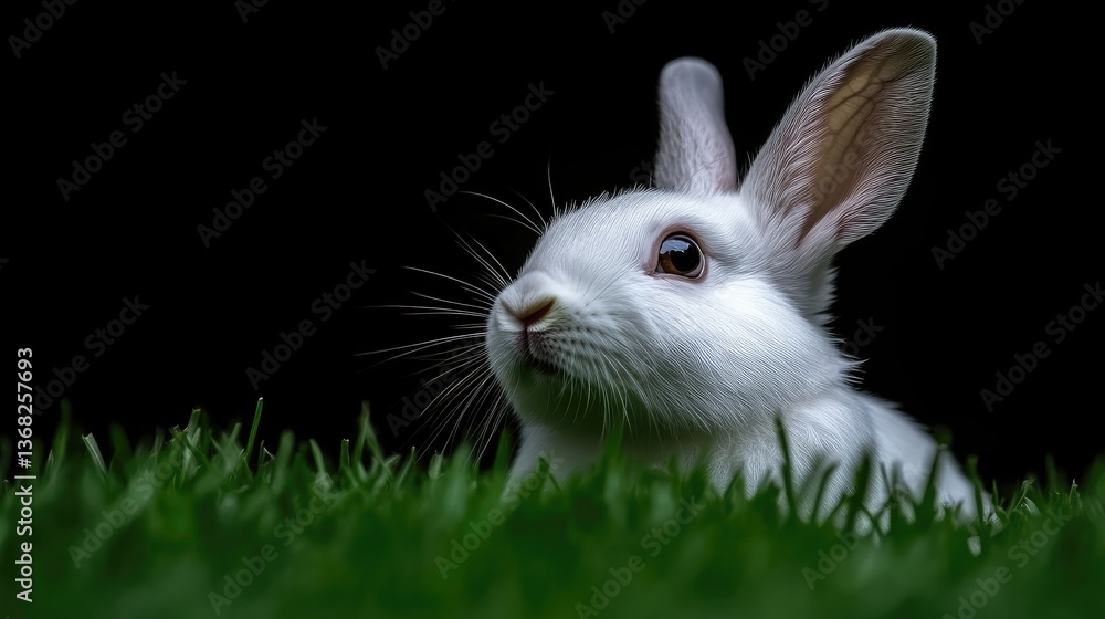 White Rabbit in Grass White Rabbit in Grass