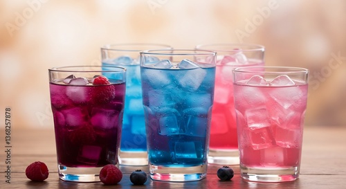 Wallpaper Mural Cool vibrant drinks gleam brightly. AI Generated Torontodigital.ca