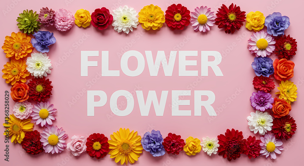 Flower Power: Floral Frame Background Image Flower Power: Floral Frame Background Image
