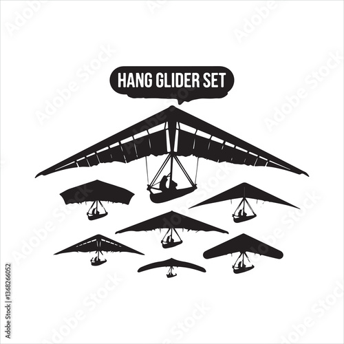Hang Glider black silhouette

