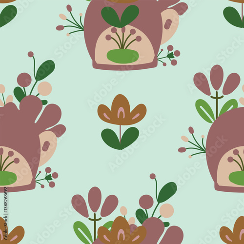 A contemporary seamless pattern with uncluttered forms, offering effortless sophistication.