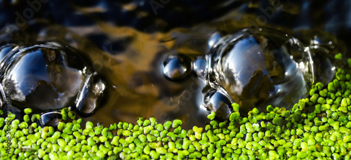 bulles au pied d'un petite cascade