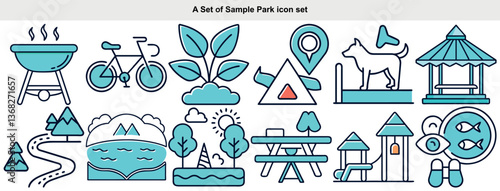 Park Icon Set Vector - Outdoor Recreation & Nature Graphics