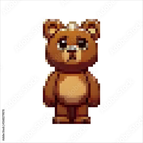 Pixel bears. Clubfooted and slow animals. Forest dwellers and honey lovers