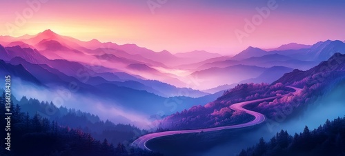 Mountain Pass Unveiled, Morning fog lifting