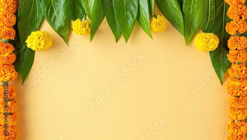 Colorful Ugadi Festival Background with Space for Text