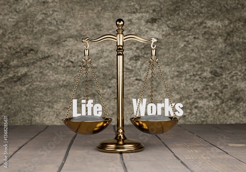 Work life balance scales business and family choice