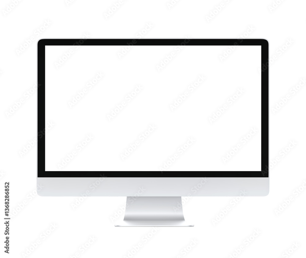 Monitor Mockup with Blank Screen Isolated on Transparent Background Monitor Mockup with Blank Screen Isolated on Transparent Background