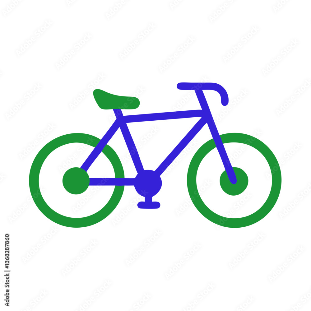 Fototapeta premium Bicycle icon in modern style with bright colors 