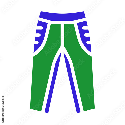 Colorful Leggings icon Design in Green and Blue Style  