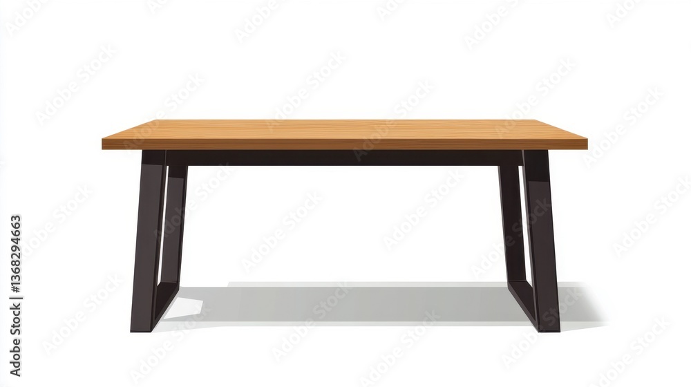 Modern Wooden Table with Clean Minimalistic Design Modern Wooden Table with Clean Minimalistic Design