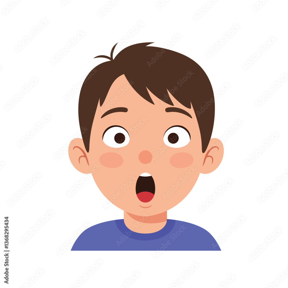 Surprised young boy character in flat design style vector illustration Surprised young boy character in flat design style vector illustration