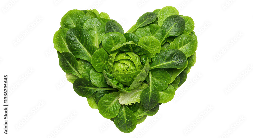 Obraz premium Isolated Heart Shape Made of Lettuce