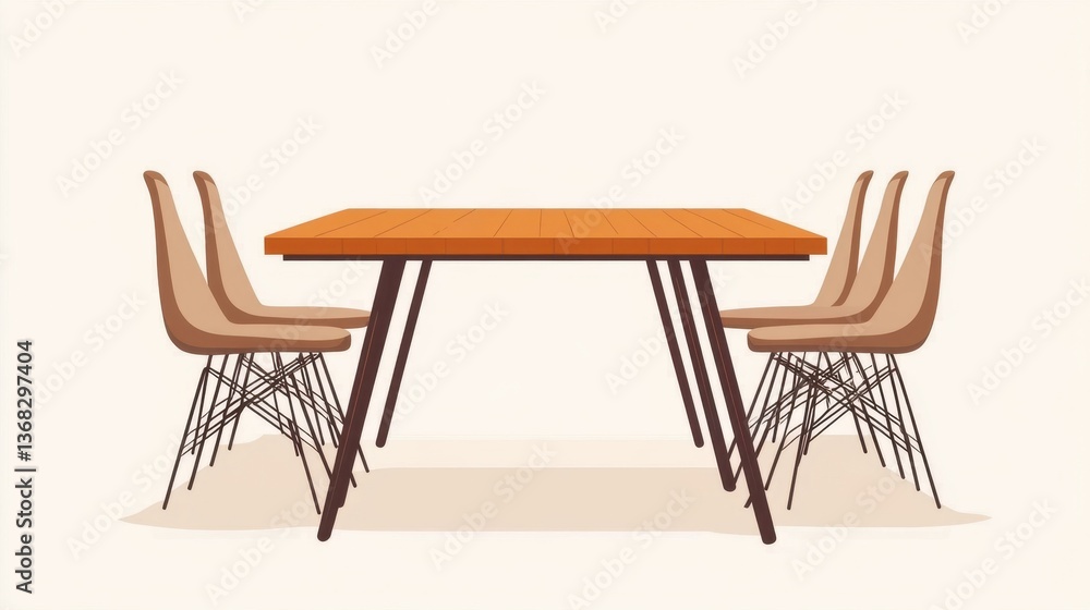 Modern Dining Table with Stylish Chairs Modern Dining Table with Stylish Chairs