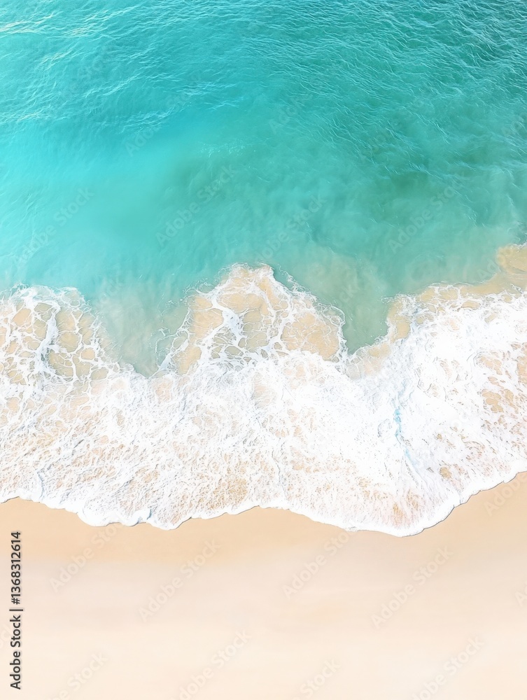 Serene ocean waves lapping on sandy shore tropical beach nature photography bright environment aerial view tranquility Serene ocean waves lapping on sandy shore tropical beach nature photography bright environment aerial view tranquility
