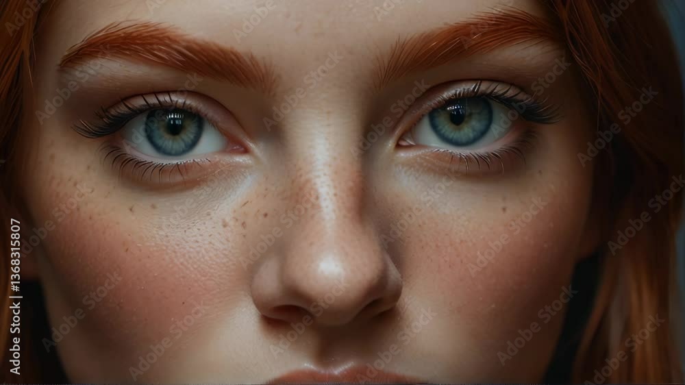 Beautiful Young Woman Portrait. Glamour Elegant female Model Looking Gaze at Camera. Sensitive Powerful Face with Glowing Skin and Make Up Beautiful Young Woman Portrait. Glamour Elegant female Model Looking Gaze at Camera. Sensitive Powerful Face with Glowing Skin and Make Up