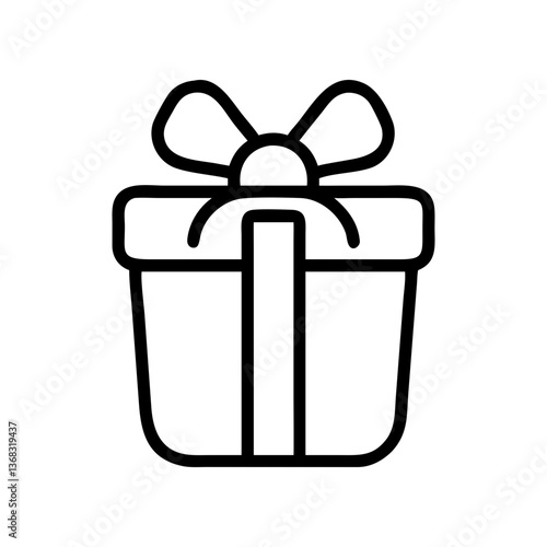 Gift box outline icon, Customer gift isolated icon vector symbol