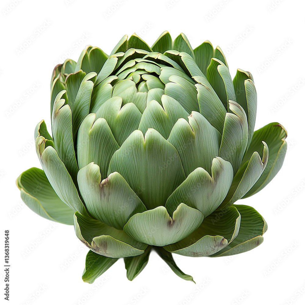 Close-up of a Fresh Artichoke Against png isolated on transparent background Close-up of a Fresh Artichoke Against png isolated on transparent background