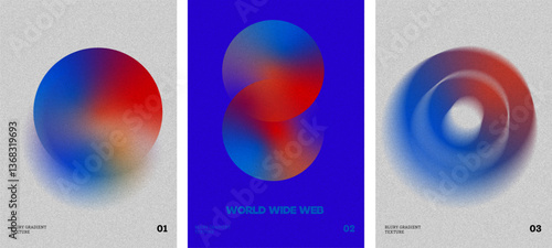 Sleek and modern design with grainy blurred gradient textures in shades of blue and red