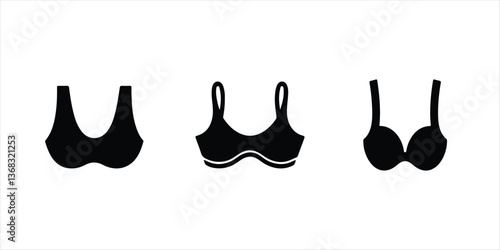 Bra vector set hand drawn illustration on white background. bra silhouette set.