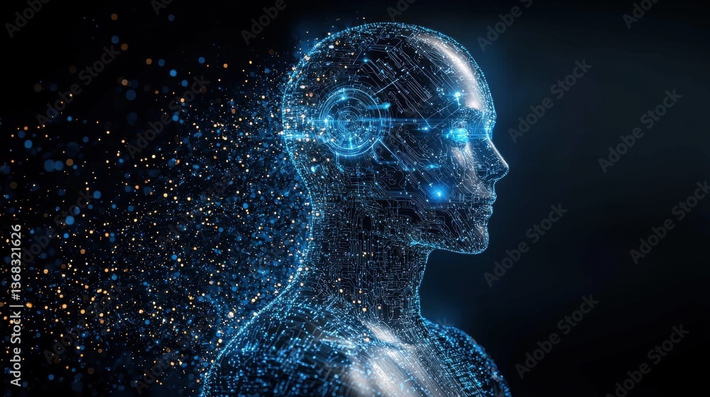 Futuristic AI Model Illustrating Language Adaptability with Advanced Neural Connectivity and Dynamic Particles Futuristic AI Model Illustrating Language Adaptability with Advanced Neural Connectivity and Dynamic Particles