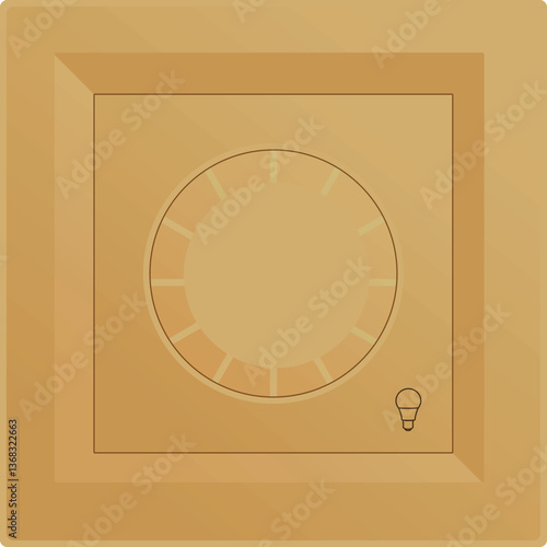 Round illumination switch. vector illustration