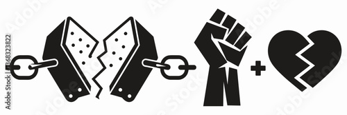 Freedom and equality vector illustration – Suitable for social justice campaigns, activism content, or human rights awareness materials.