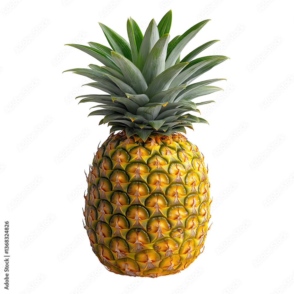 Fototapeta premium Vibrant Pineapple png isolated on transparent background