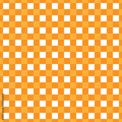 Orange ginger fall patchwork gingham tartan check plaid grid seamless pattern tablecloth blanket