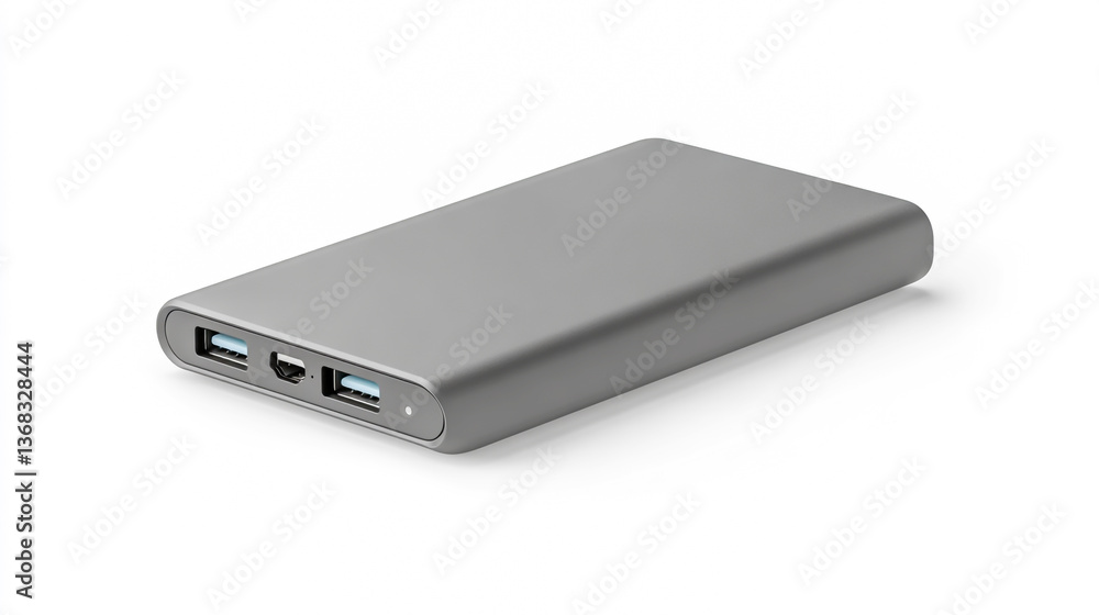 A compact and sleek portable power bank for convenient on-the-go device charging A compact and sleek portable power bank for convenient on-the-go device charging
